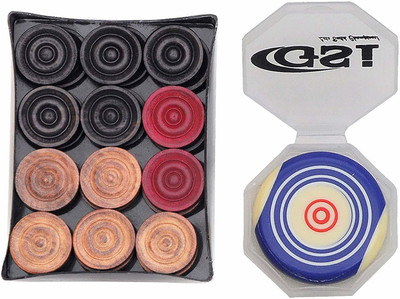 

QUINERGYS ® Hand-Crafted Sheesham Wooden Carrom Tournament Coins Standard Size Lightweight Carrom Pawns(Pack of 24)