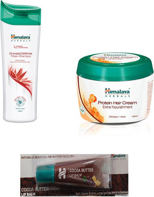 

Himalaya COCA BUTTER LIP BALM, DRYNESS DEFENSE SHAMPOO,PROTIEN HAIR CREAM(Set of 3)