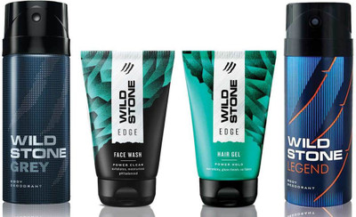 

Wild Stone Edge Facewash, Edge Hairgel, Grey and Legend(Set of 4)