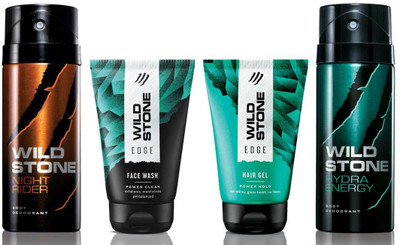 

Wild Stone Edge Facewash, Edge Hairgel, Night Rider and Hydra Energy(Set of 4)