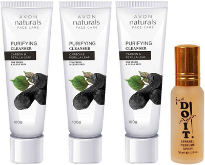 Avon Anew Carbon Deep Clear Cleanser (set of 3) (300 ml) with one do it perfume 30 ml(Set of 4)
