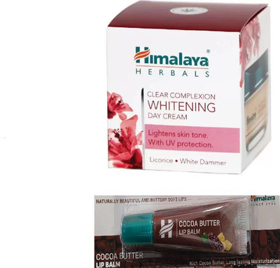 

Himalaya Clear Complexion Whitening Day Cream, Cocoa Butter Lip Balm(Set of 2)
