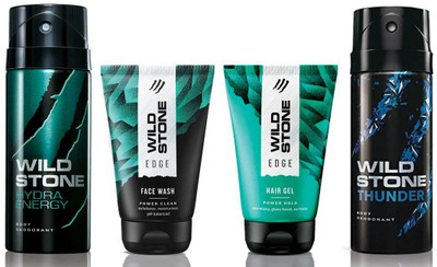 

Wild Stone Edge Facewash, Edge Hairgel, Hydra Energy and Thunder(Set of 4)