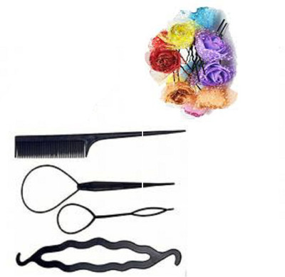 

S R Enterprises beauty design hair juda pin and diy kit tools juad bun [pack of 16pcs](Set of 16)