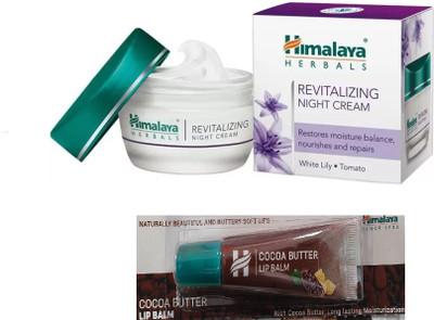 

Himalaya Revitalizing Night Cream, Cocoa Butter Lip Balm(Set of 2)