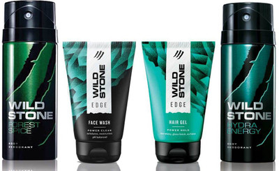 

Wild Stone Edge Facewash, Edge Hairgel, Forest Spice and Hydra Energy(Set of 4)