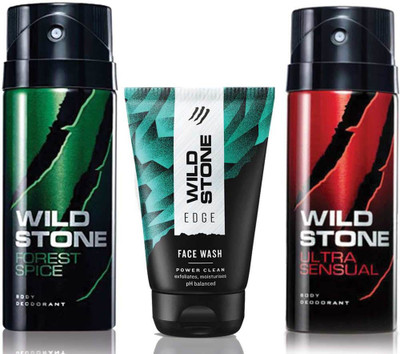 

Wild Stone Edge Facewash, Forest Spice and Ultra Sensual(Set of 3)