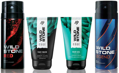 

Wild Stone Edge Facewash, Edge Hairgel, Red and Legend(Set of 4)