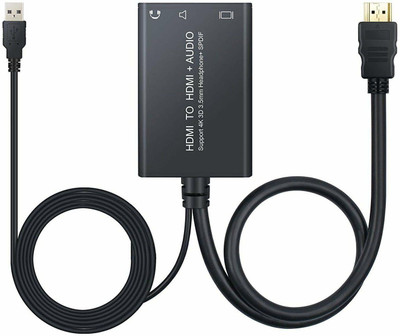 

Microware HDMI Male to HDMI Female+3.5mm Audio Jack+Optical SPDIF Toslink Adapter HDMI Adapter(Compatible with laptop, hdtv, PlayStation 4, Black)