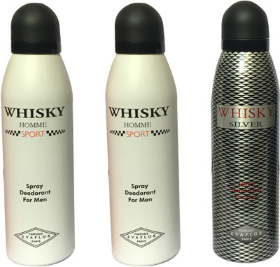 

WHISKY 2 SPORT, 1 SILVER (PACK OF 3) Body Spray - For Men(200 ml, Pack of 3)