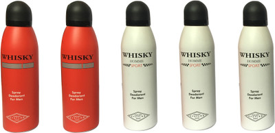 

WHISKY 3 SPORT, 2 RED (PACK OF 5) Body Spray - For Men(200 ml, Pack of 5)
