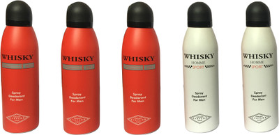 

WHISKY 2 SPORT, 3 RED (PACK OF 5) Body Spray - For Men(200 ml, Pack of 5)