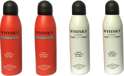 

WHISKY 2 SPORT, 2 RED (PACK OF 4) Body Spray - For Men(200 ml, Pack of 4)