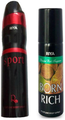 

Riya BORN RICH +SPORT Body Spray - For Men & Women(350 ml, Pack of 2)