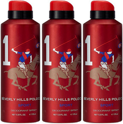 

Beverly Hills Polo Club Three No. 1 Deodorant Spray - For Men(525 ml, Pack of 3)