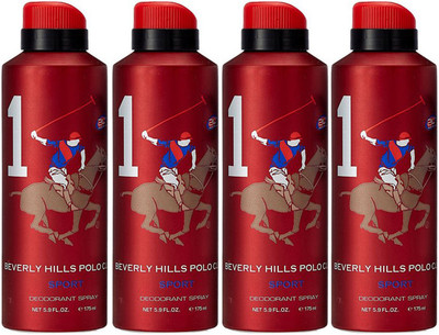 

Beverly Hills Polo Club Four No. 1 Deodorant Spray - For Men(700 ml, Pack of 4)