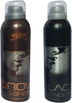 

LONDON 1 BROWN AND 1 BLACK ( PACK OF 2) Deodorant Spray - For Men & Women(200 ml, Pack of 2)