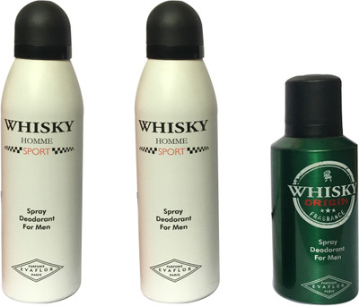 

WHISKY 2 SPORT , 1 ORIGIN (PACK OF 3) Body Spray - For Men(200 ml, Pack of 3)