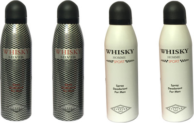 

WHISKY 2 SPORT, 2 SILVER (PACK OF 4) Body Spray - For Men(200 ml, Pack of 4)