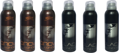 

LONDON BROWN AND BLACK ( PACK OF 6) Deodorant Spray - For Men & Women(200 ml, Pack of 6)