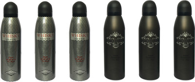 

WHISKY 3 SILVER , 3 SILVER (PACK OF 6) Body Spray - For Men(200 ml, Pack of 6)