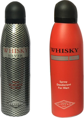 

WHISKY 1 RED , 1 SILVER (PACK OF 2) Body Spray - For Men(200 ml, Pack of 2)