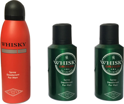 

WHISKY 1 RED , 2 ORIGIN (PACK OF 3) Body Spray - For Men(200 ml, Pack of 3)