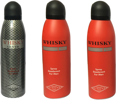 

WHISKY 2 RED , 1 SILVER (PACK OF 3) Body Spray - For Men(200 ml, Pack of 3)