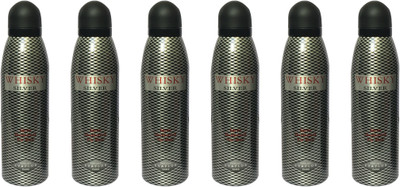 WHISKY SILVER (PACK OF 6) Body Spray - For Men(200 ml, Pack of 6)