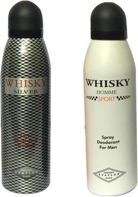 

WHISKY 1 SPORT, 1 SILVER (PACK OF 2) Body Spray - For Men(200 ml, Pack of 2)