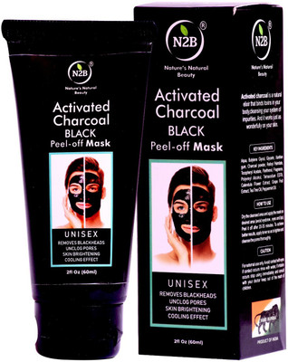 

N2B Activated Charcoal Purifying Black Peel Off Unisex Face Mask | Blackheads, Whiteheads & Dirt & Instant Glow(60 ml)