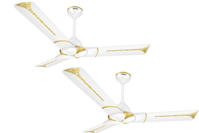 

Luminous 1200MM Ghoomar 3 Blade Ceiling Fan(Makrana White, Pack of 2)