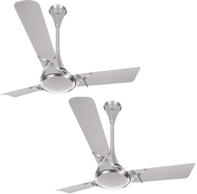 

Luminous 1200MM Deltoid 3 Blade Ceiling Fan(Silver Chrome, Pack of 2)