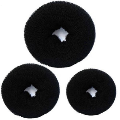 

stylazo Hair Donut Pack of 3 All different sizes Bun (Black) Bun(Black)