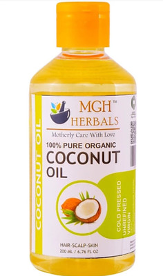 

MGH Herbals 100% Organic Pure Cold Pressed Extra Virgin Coconut Oil 200ml(200 ml)