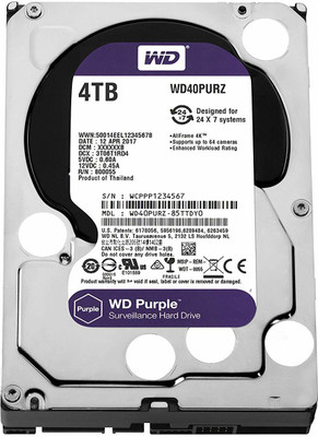

western digital PURPLE 4 TB Surveillance Systems Internal Hard Disk Drive (WD40PURZ)