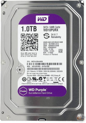 

WESTERN DIGITAL PURPLE 1 TB Surveillance Systems Internal Hard Disk Drive (WD10PURZ)