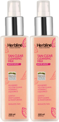 

Herbline Tan Clear Cleansing Milk 200ml Pack Of-2(400 ml)