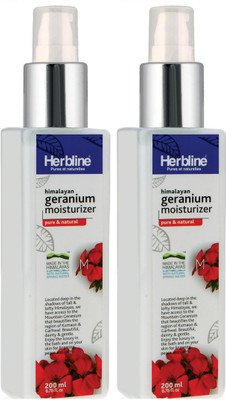 

Herbline Geranium moisturizer face & body 200ml Pack Of -2(400 ml)