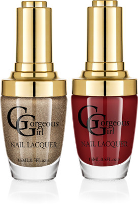

Gorgeous Girl Glossy Nail Lacquer Bulganian Rose-04 & Iconic Gold Glitter-40(Pack of 2)