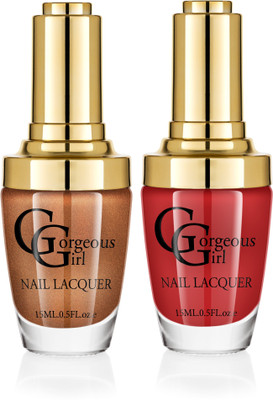 

Gorgeous Girl Glossy Nail Lacquer Rose Wood-03 & Copper Glitter-37(Pack of 2)