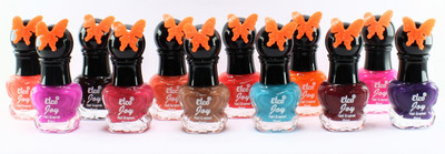 

Elco Joy Nail Polish (Pack of 12) Fun Orange, Persian Pink, Dark Maroon, Rose Pink, Soothing Peach, Caramel Brown, Hot Pink, Cool Blue, Neon Orange, Matte Maroon, Baby Pink, Deep Blue(Pack of 12)