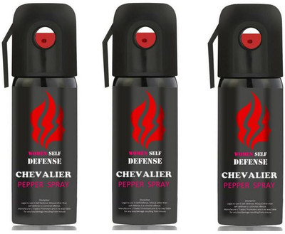 

CHEVALIER Women Self Defence Pepper Spray for Safety/Protection, Compact Size with Clip | Max Protection - 45 shots | 55 ml | Pack of 3 Pepper Stream Spray