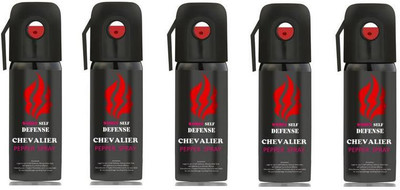 

CHEVALIER Women Self Defence Pepper Spray for Safety/Protection, Compact Size with Clip | Max Protection - 45 shots | 55 ml | Pack of 5 Pepper Stream Spray