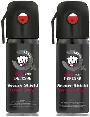 

SECURE SHIELD Women Self Defence Pepper Spray for Safety/Protection, Compact Size with Clip | Max Protection - 45 shots | 55 ml | Pack of 2 Pepper Stream Spray