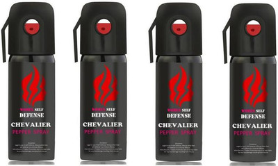 

CHEVALIER Women Self Defence Pepper Spray for Safety/Protection, Compact Size with Clip | Max Protection - 45 shots | 55 ml | Pack of 4 Pepper Stream Spray