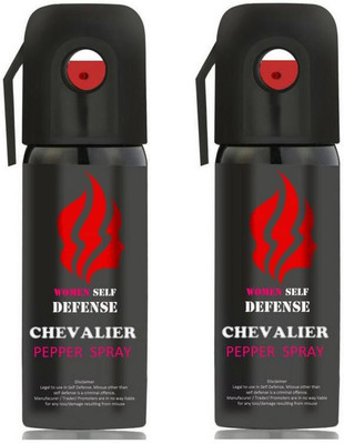 

CHEVALIER Women Self Defence Pepper Spray for Safety/Protection, Compact Size with Clip | Max Protection - 45 shots | 55 ml | Pack of 2 Pepper Stream Spray