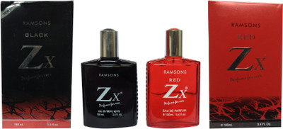 

RAMSONS BLACK ZX AND RED ZX ( PACK OF 2) Eau de Parfum - 100 ml(For Men & Women)