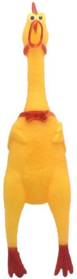 

DOUGE COUTURE High Quality Yellow Chicken Puppy Squeaky Fun Toy Rubber Squeaky Toy, Stick For Dog