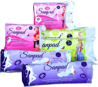 

Sanpad XL 280mm, Ultra Thin and Regula Combo Sanitary Pad(Pack of 6)
